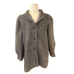 Womens MickiSwing Coat Size 22 Black White Houndstooth Single Breasted 3 Button